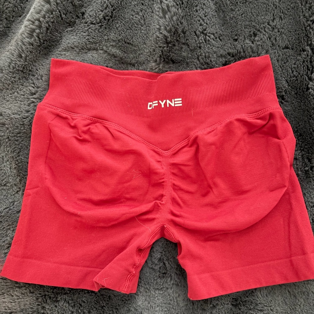DFYNE Women's Red Athletic Shorts